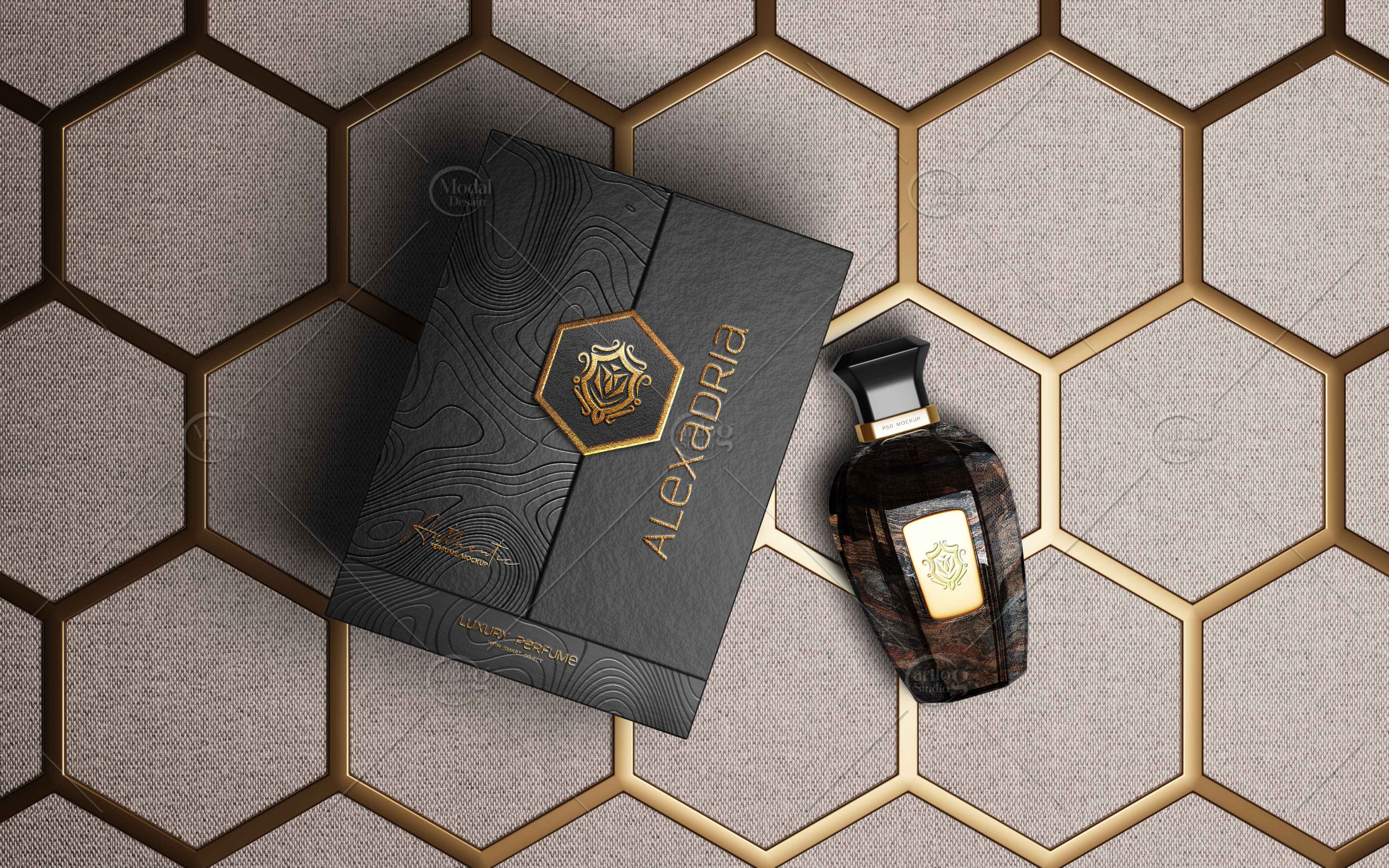 Realistic Luxury Bottle PSD Mockup