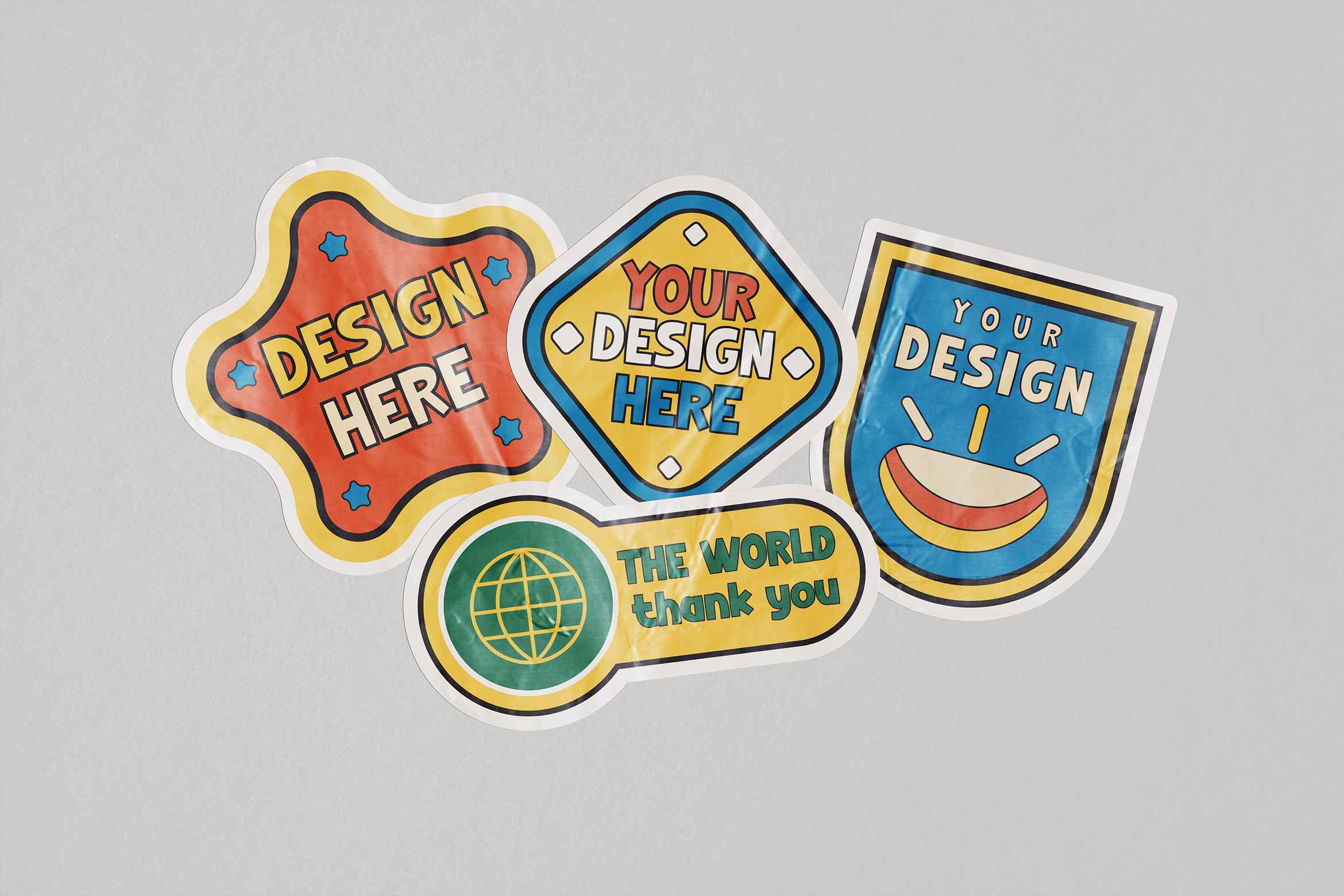 Realistic Sticker Mockup